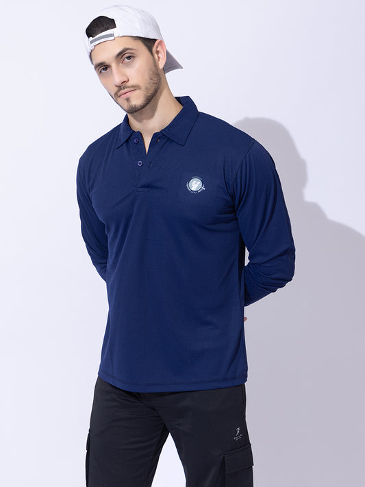 127 Polo Dri-Fit Sports T-shirt I Denim Blue I Long Sleeves