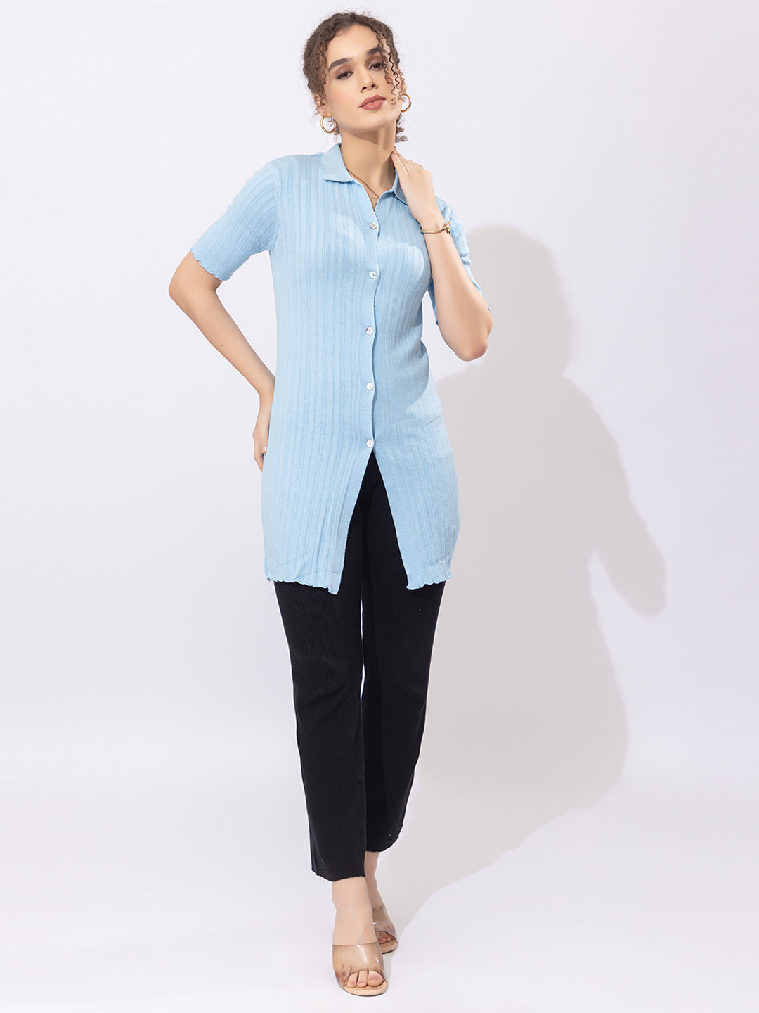 808 Modest Knit Top I Powder Blue