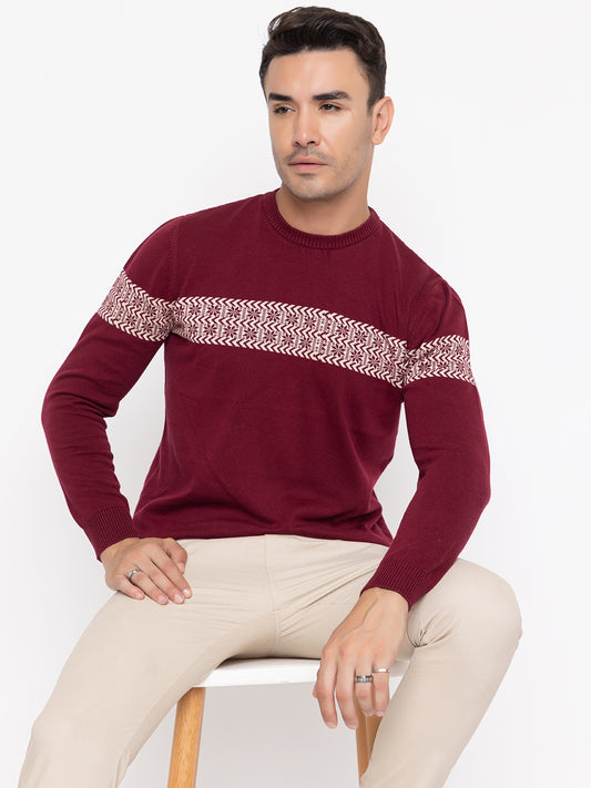 235 Maroon Pullover I Nordic Intarsia I Wine