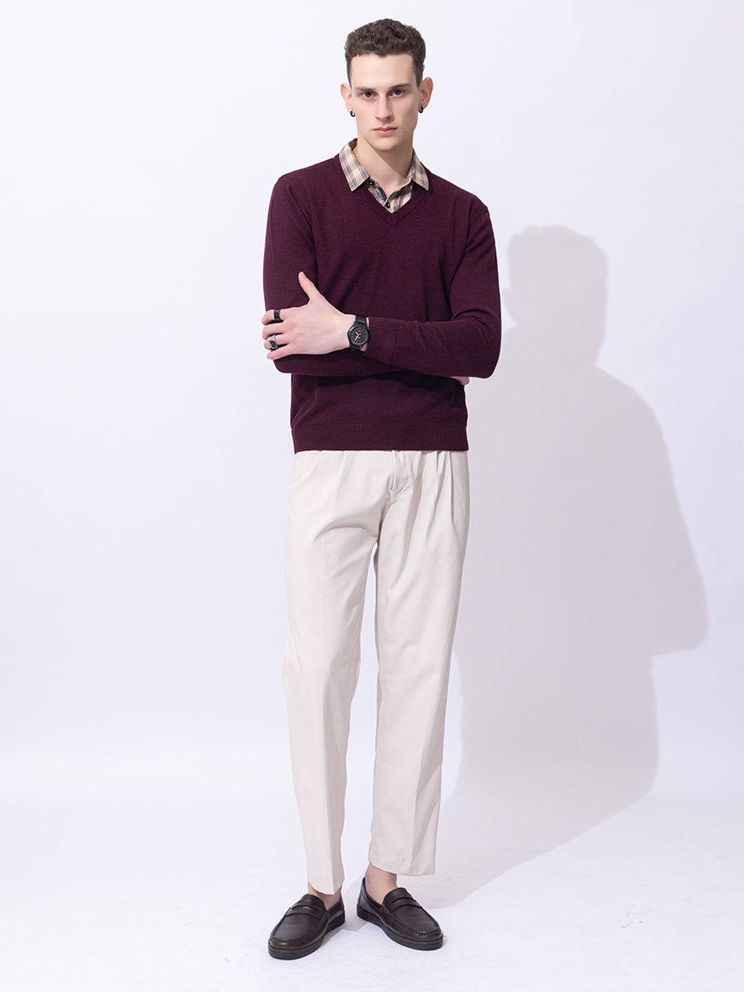 215 Solid Pullover I Wool I Woolmark Certified I Wine