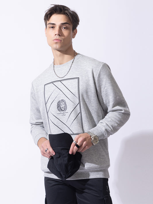 1002 Oversized Quilted Fleece Sweatshirt I Grey