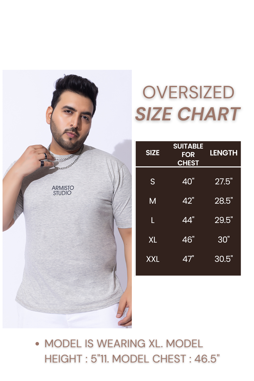 129 PLUS Oversized Fit Pure Cotton T-shirt