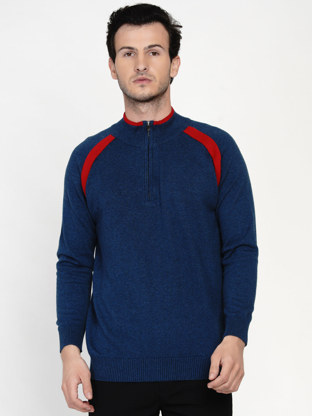 226 Half Zip Pullover I Woolmark Certified I Blue Melange