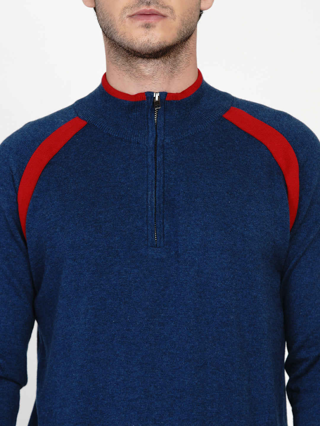 226 Half Zip Pullover I Woolmark Certified I Blue Melange