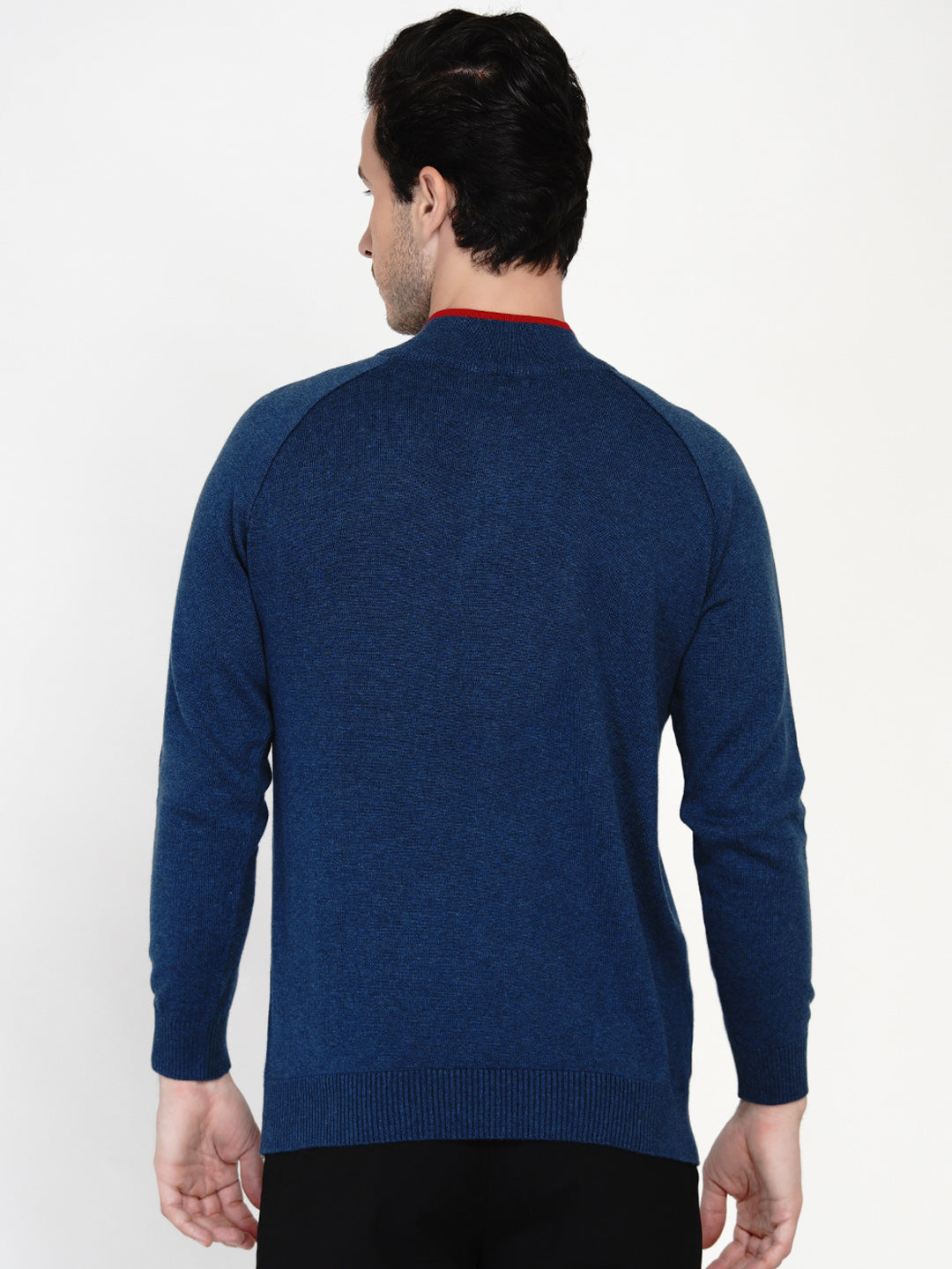 226 Half Zip Pullover I Woolmark Certified I Blue Melange