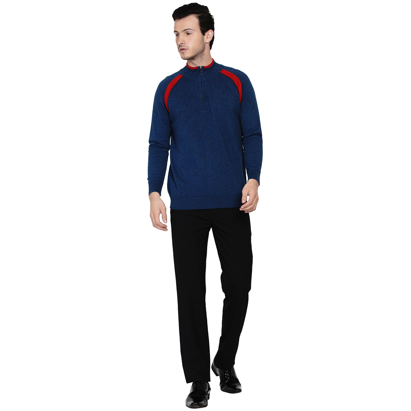 226 Half Zip Pullover I Woolmark Certified I Blue Melange