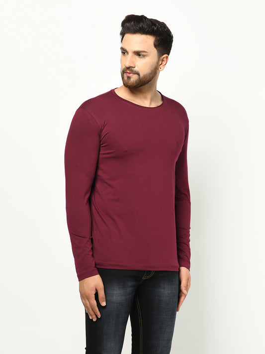 106 Men's Pure Cotton Basic T-shirt I Wine